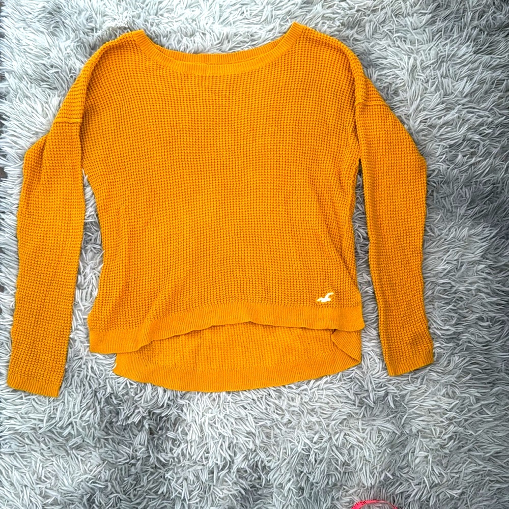 Mustard Yellow Hollister Knit sweater (M) - Picture 2 of 12